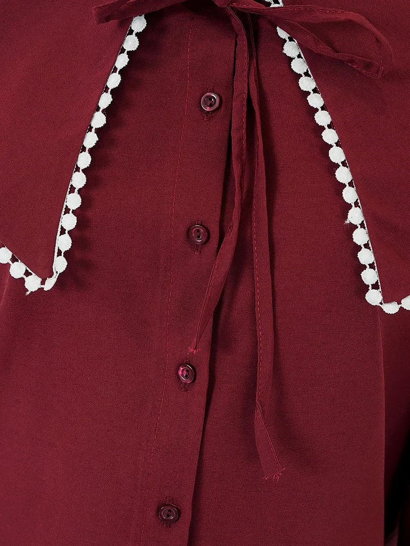 BIG DART BDART Poplin Baby Collar Shirt with Bow